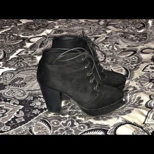 Black suede booties! 10